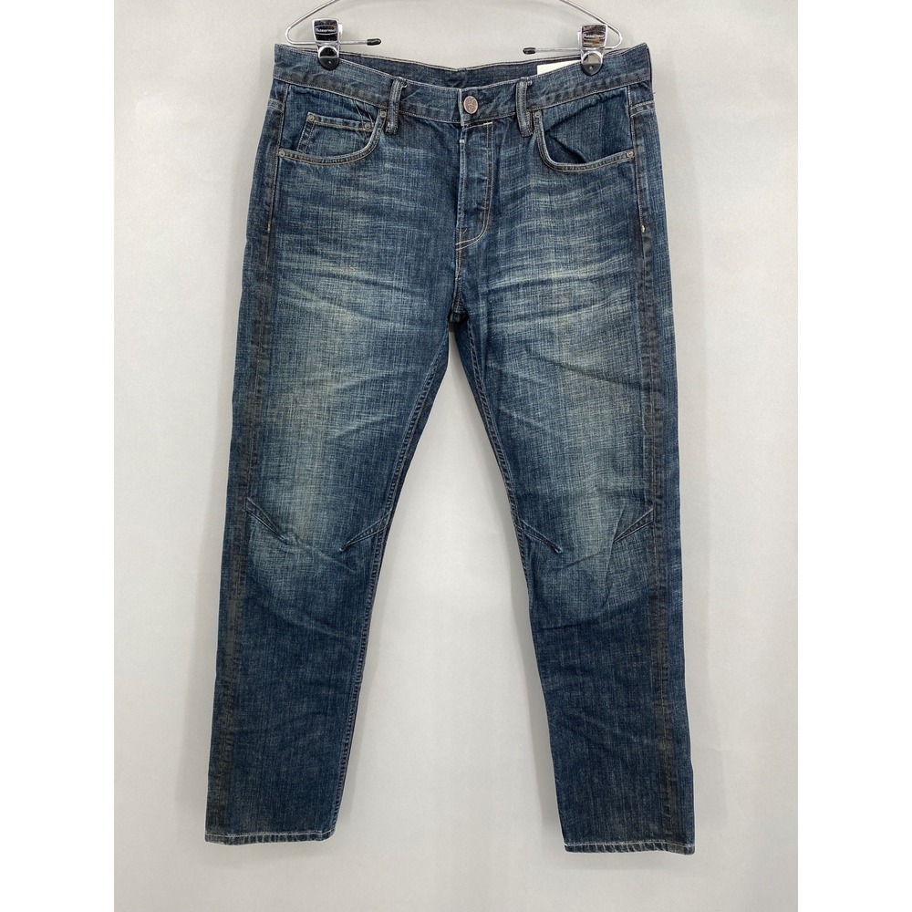 AllSaints Spitalfields Dope Iggy Jeans Mens 35 36 Button Fly Articulated Knee